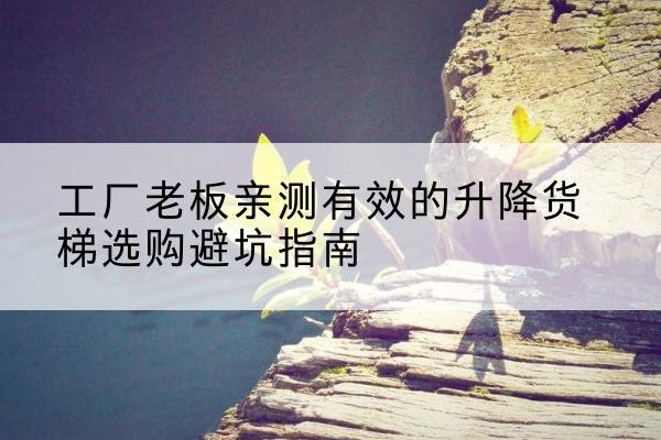 顺庆升降货梯怎么选-工厂老板亲测有效的升降货梯选购避坑指南