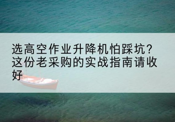 顺庆高空作业升降机厂家推荐-选高空作业升降机怕踩坑？这份老采购的实战指南请收好