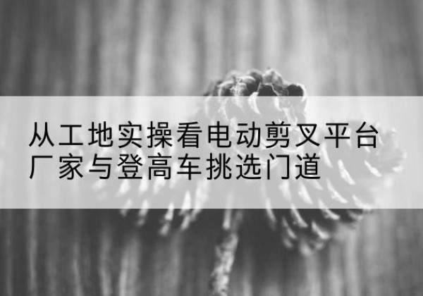顺庆电动剪叉升降平台厂家-从工地实操看电动剪叉平台厂家与登高车挑选门道